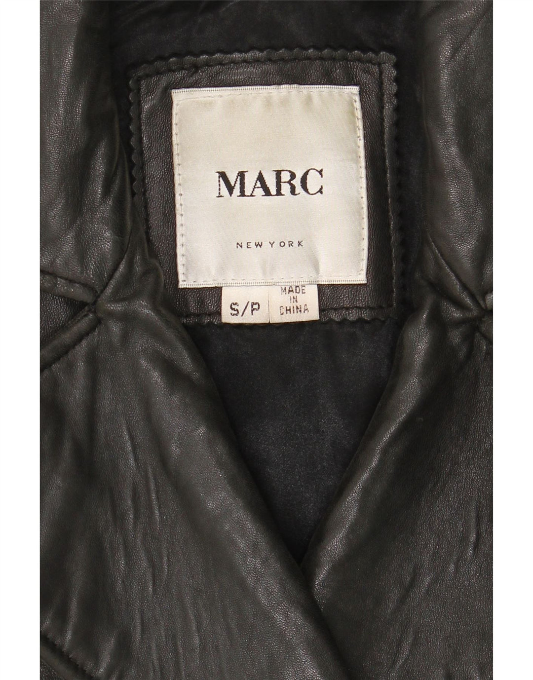 MARC Womens Oversized Leather Coat UK 10 Small Black Leather Vintage Marc and Second-Hand Marc from Messina Hembry 