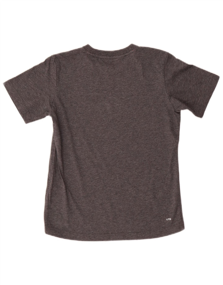 Футболка Adidas с рисунком для мальчиков, топ 11-12 лет, серый хлопок