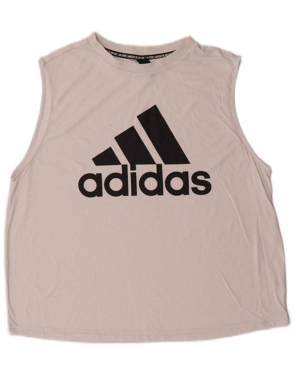 Мужской жилет с рисунком ADIDAS, большой белый спортивный топ