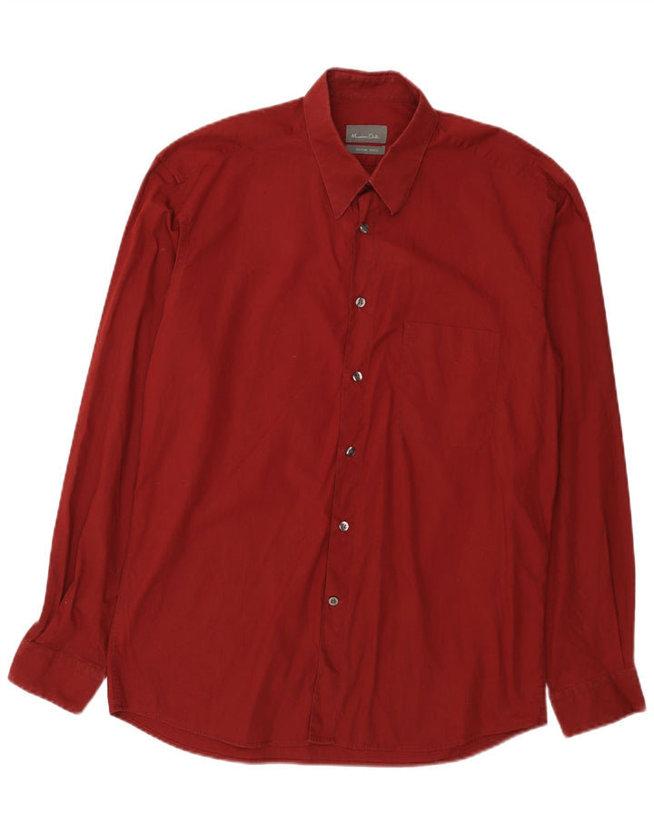 Мужская рубашка Massimo Dutti, размер 42, большая бордовая, хлопок