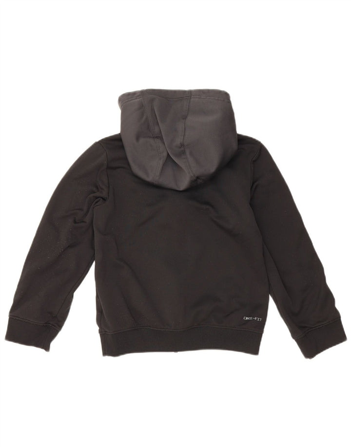 Джемпер с капюшоном NIKE для мальчиков Dri Fit с графическим рисунком, 8–9 лет, маленький черный с цветными блоками