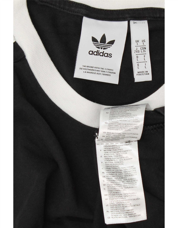 Мужская футболка Adidas Top большого размера из хлопка черного цвета