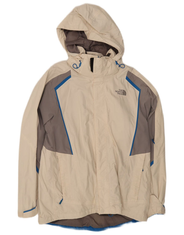 Мужская дождевик с капюшоном The North Face UK 38, средний белый нейлон с цветными блоками