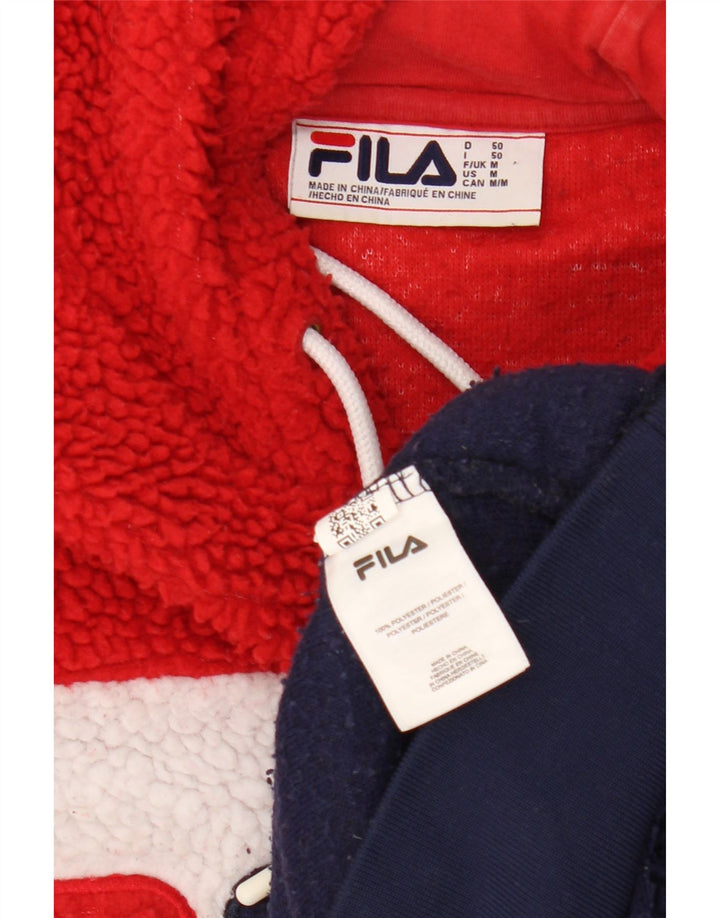 FILA Мужской флисовый джемпер с капюшоном и рисунком, средний, разноцветный, с цветными блоками