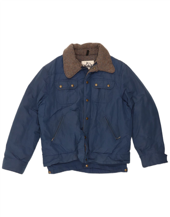 Мужской бомбер Woolrich UK 40, большой темно-синий, хлопок