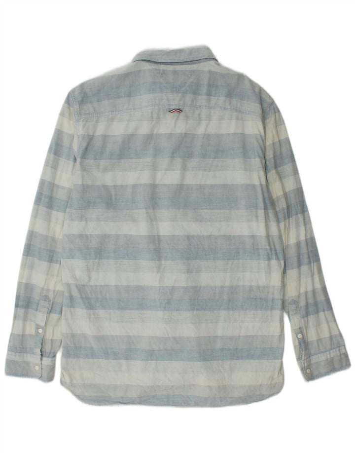 TOMMY HILFIGER Mens Big & Tall Shirt XL Blue Striped