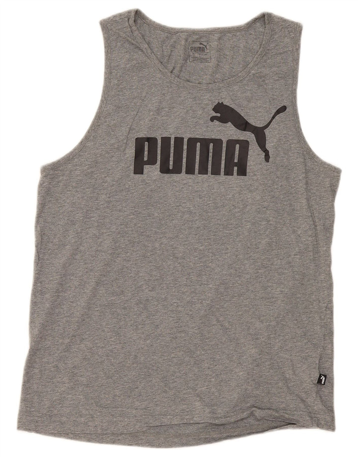 Мужской жилет с рисунком Puma, большой серый хлопок