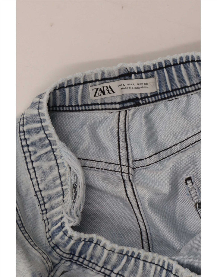 Женские джинсовые шорты Zara большие W32 синие
