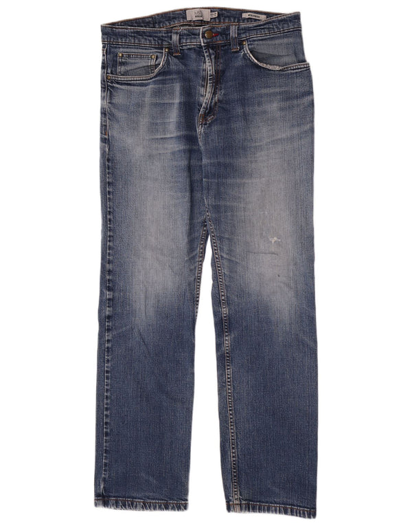 Мужские прямые джинсы Marks & Spencer W34 L29 синие, хлопок