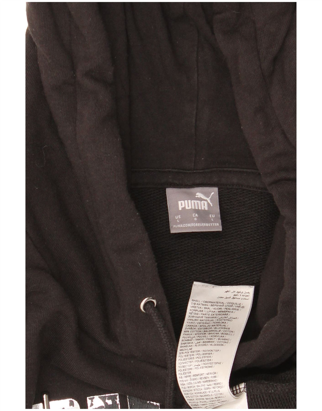 Женский джемпер с капюшоном PUMA UK 16, большой, черный, хлопок