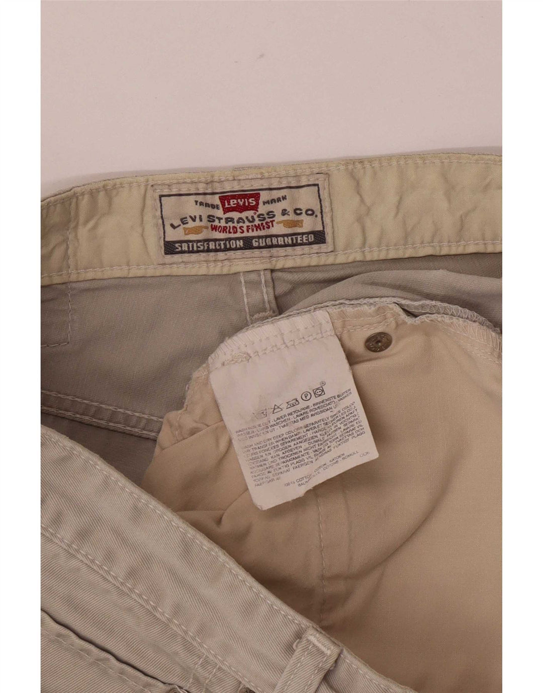 Мужские джинсовые шорты Levi's стандартного размера, большие W33, бежевый хлопок