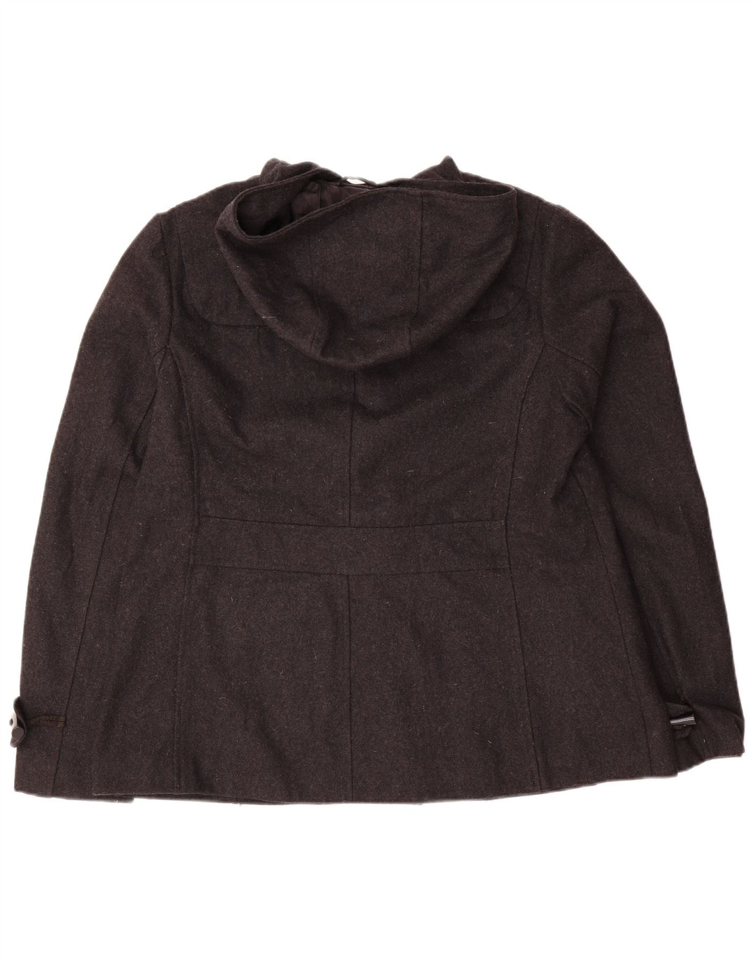 ВИНТАЖНАЯ женская дафлкот с капюшоном UK 16, большая серая шерсть