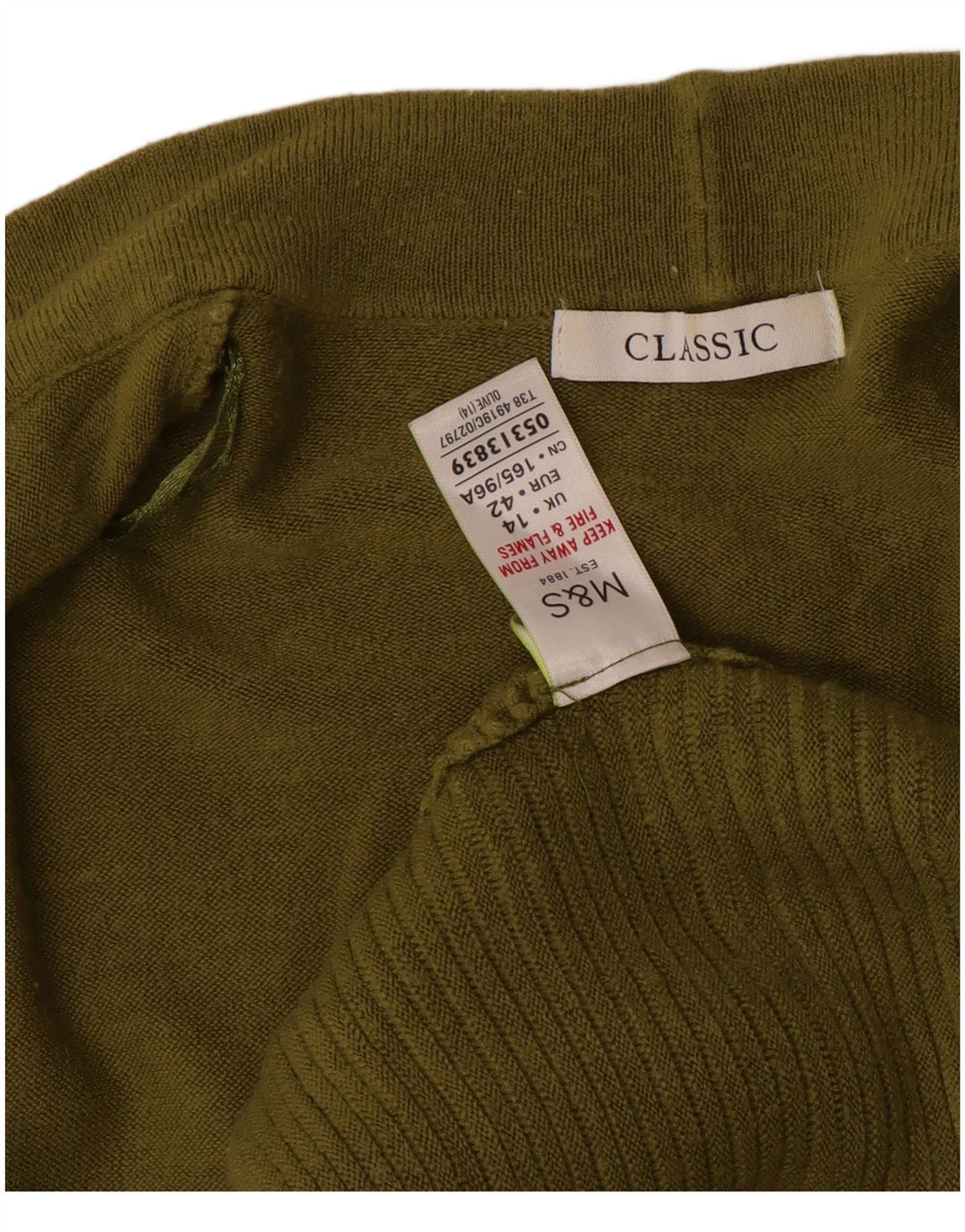 Женский открытый кардиган с рукавами 3/4 Marks & Spencer UK 14, средний хаки