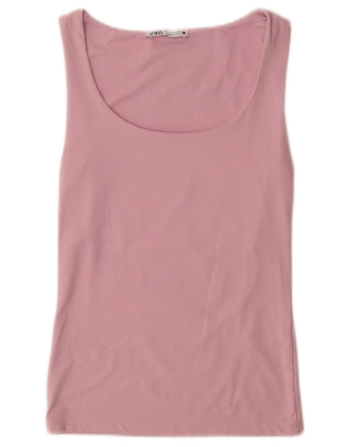 Женский жилет Zara UK 10, маленький розовый, полиамид