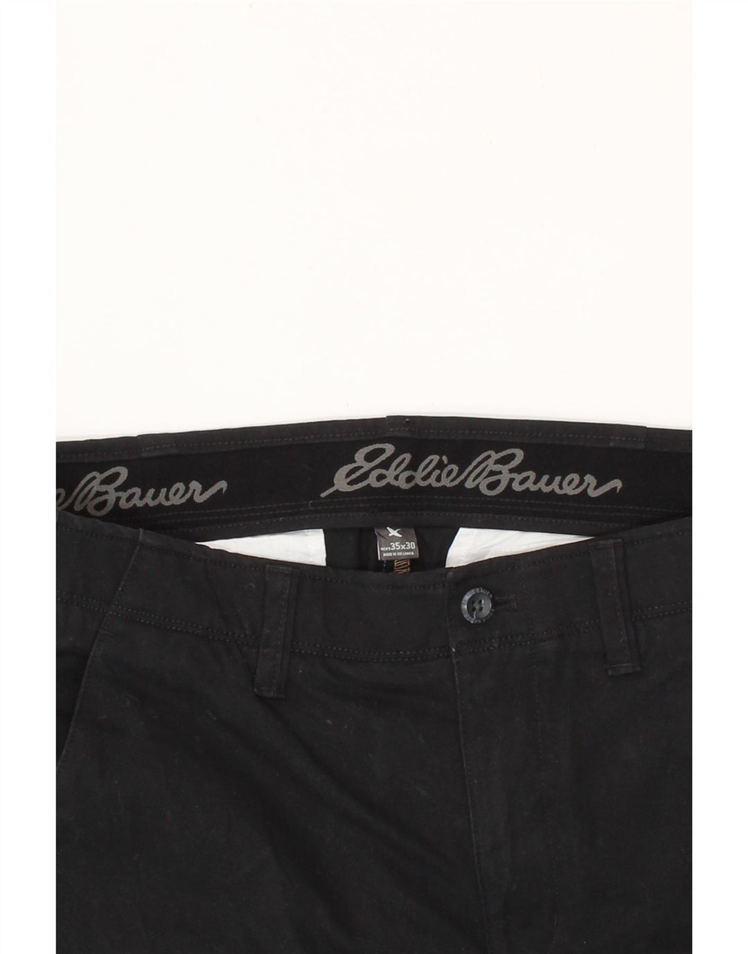 EDDIE BAUER Mens Straight Chino Trousers W35 L27 Black Vintage Eddie Bauer and Second-Hand Eddie Bauer from Messina Hembry 