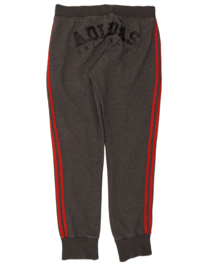 Мужские спортивные брюки ADIDAS с графическим рисунком, джоггеры, хлопок среднего серого цвета