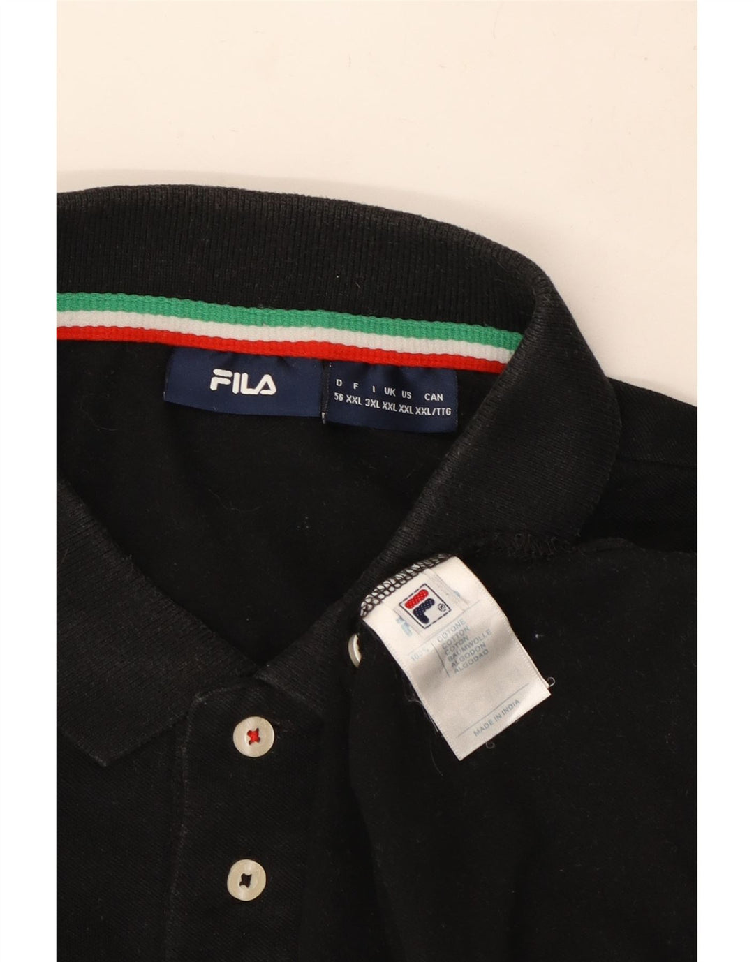 Мужская рубашка-поло FILA 2XL, черный хлопок