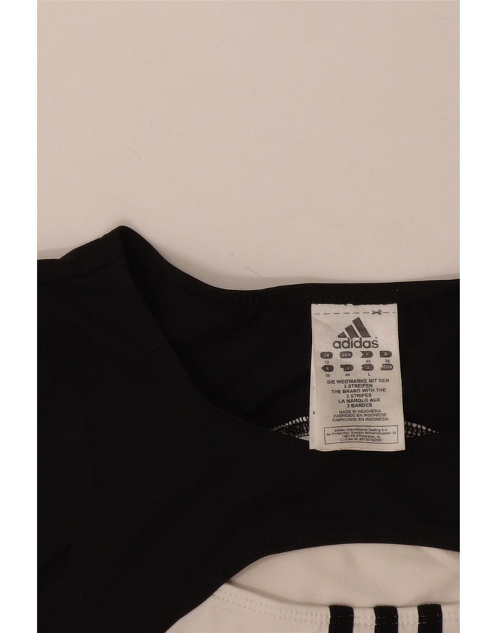 Женский укороченный жилет Adidas UK 12, средний белый полиэстер с цветными блоками