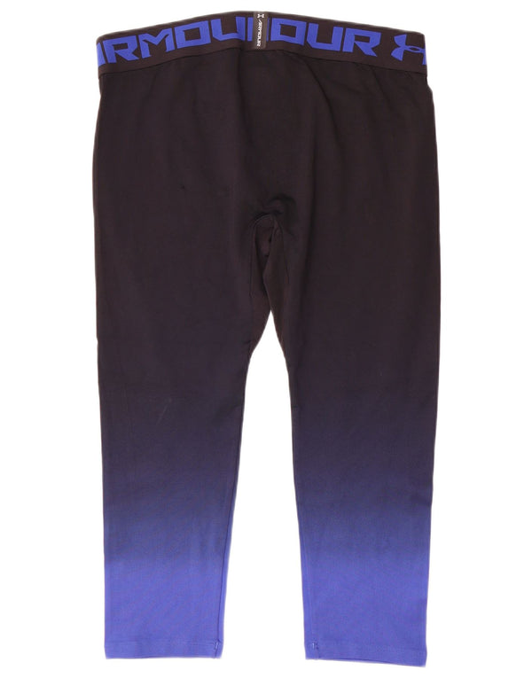 Женские укороченные леггинсы Under Armour Heat Gear UK 20, 2XL, черные с цветными блоками