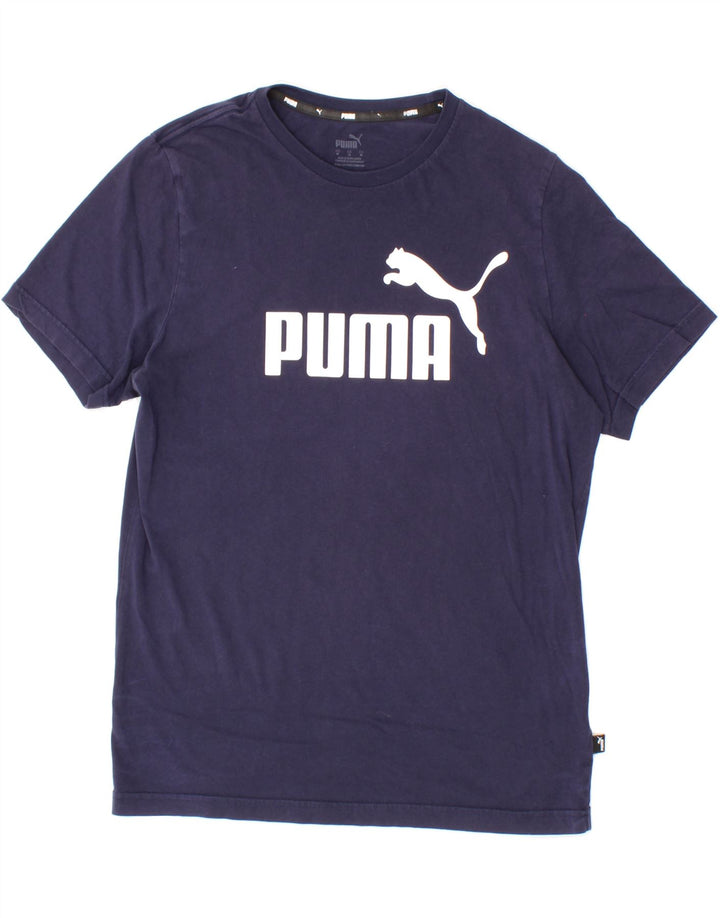 PUMA Mens Graphic T-Shirt Top Medium Navy Blue Vintage Puma and Second-Hand Puma from Messina Hembry 