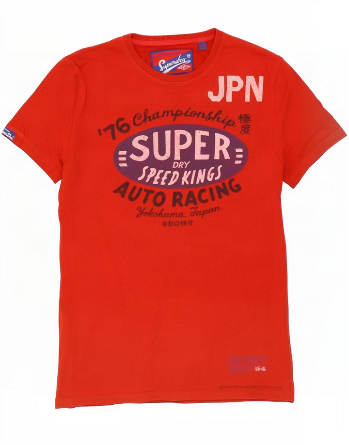 Superdry Мужская футболка с рисунком Топ среднего красного цвета из хлопка