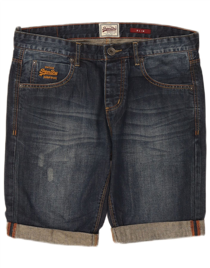 Мужские джинсовые шорты Superdry Slim W32, средние, темно-синие