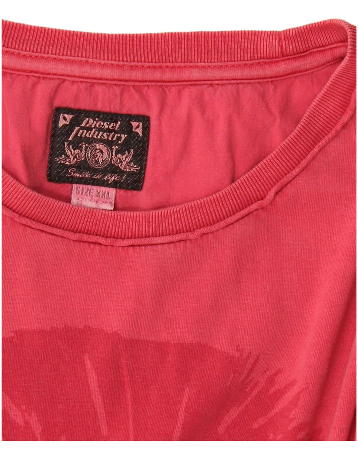 Мужская футболка с рисунком DIESEL 2XL розовая