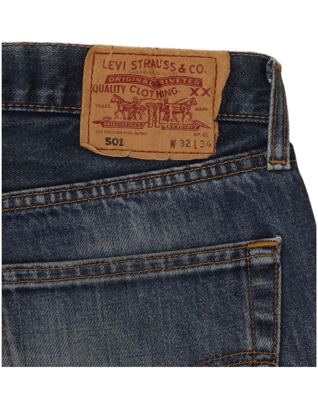 Мужские шорты-бермуды LEVI'S 501 W32, средний синий хлопок