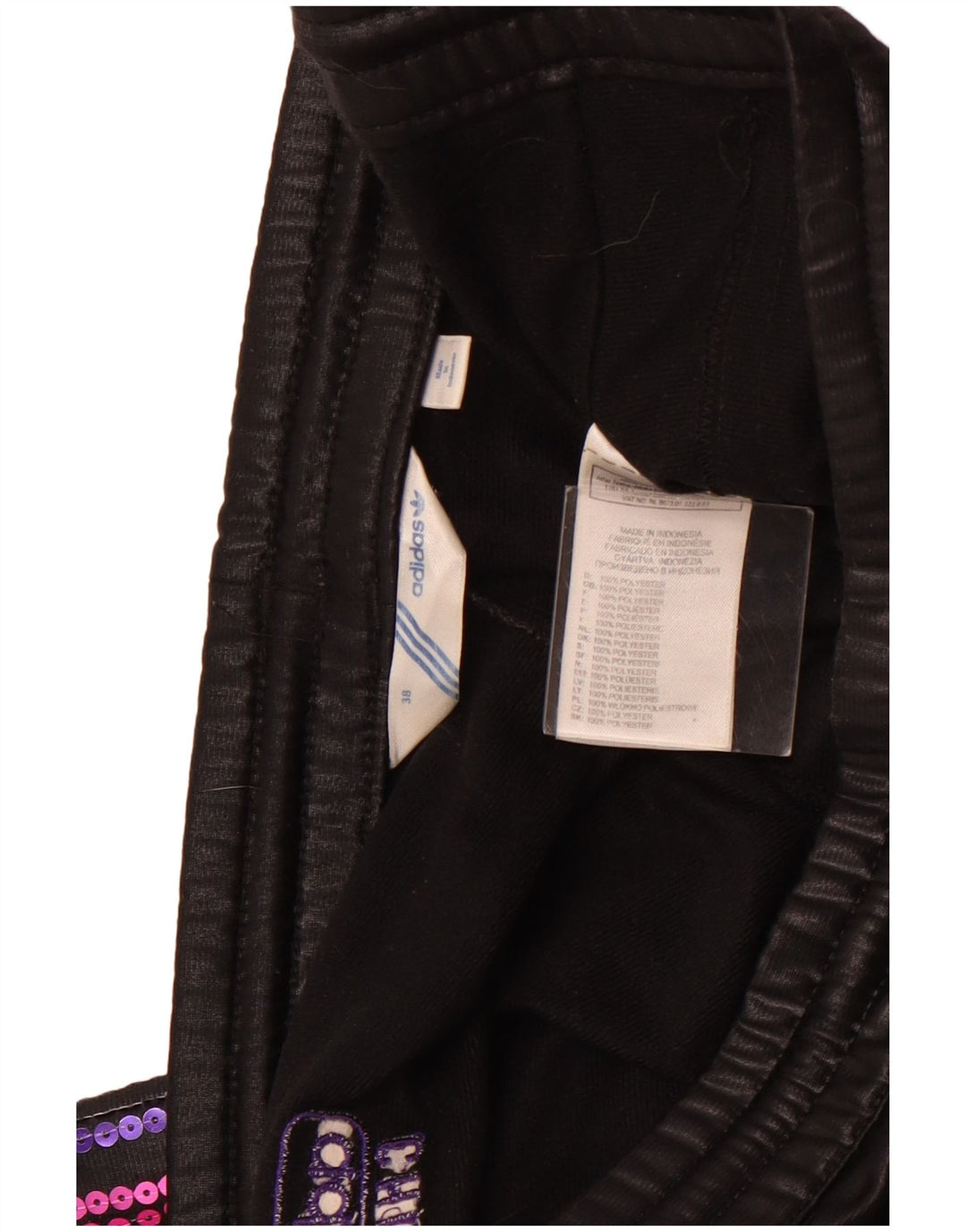 Женские спортивные брюки ADIDAS UK 18 XL, черный полиэстер