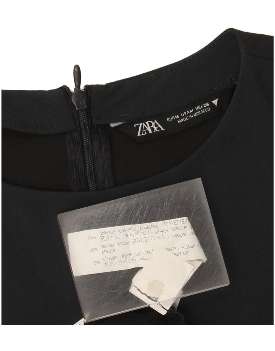Женское платье-футляр Zara UK 12, средний темно-синий, полиэстер