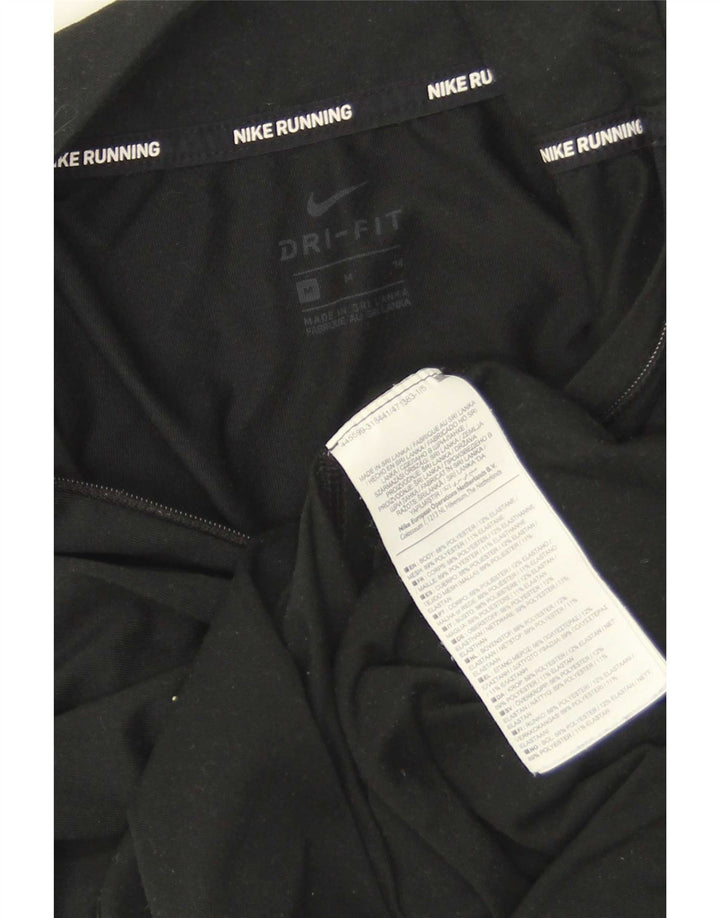 Женский спортивный костюм-пуловер с воротником на молнии Nike Dri Fit UK 14, средний черный