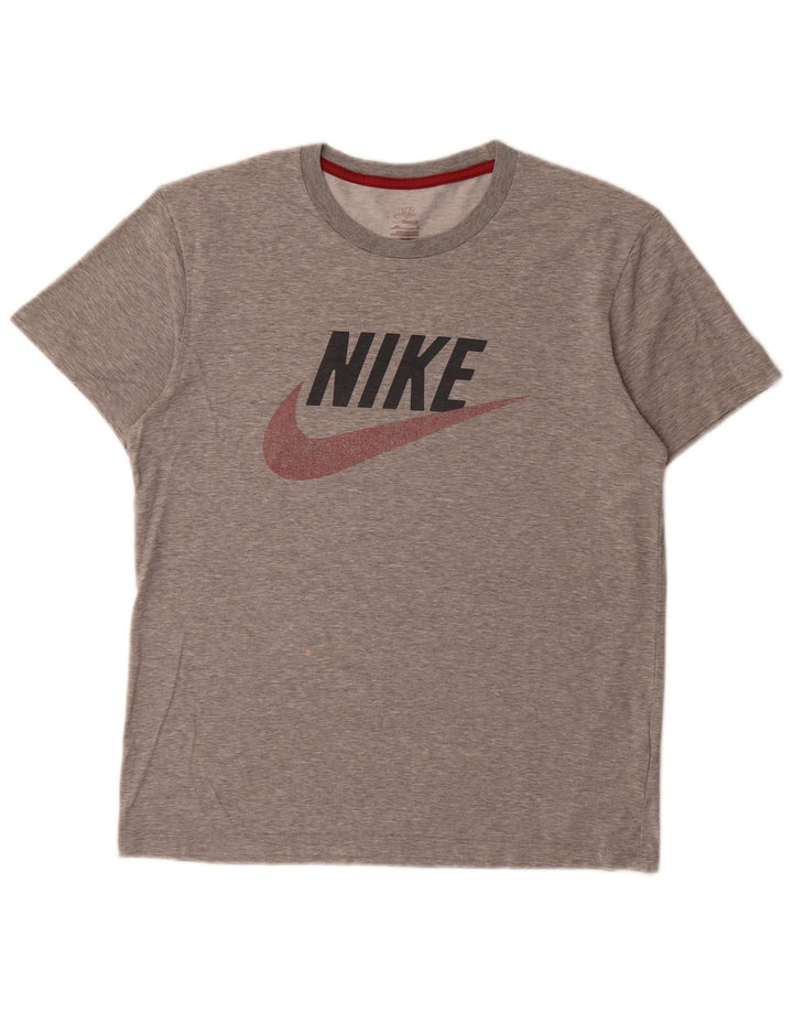 Мужская футболка с рисунком Nike, маленький серый хлопок