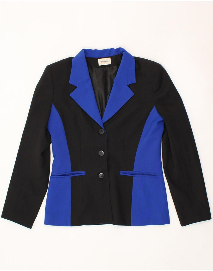 PIMKIE Womens 3 Button Blazer Jacket IT 44 Medium Black Colourblock Vintage Pimkie and Second-Hand Pimkie from Messina Hembry 