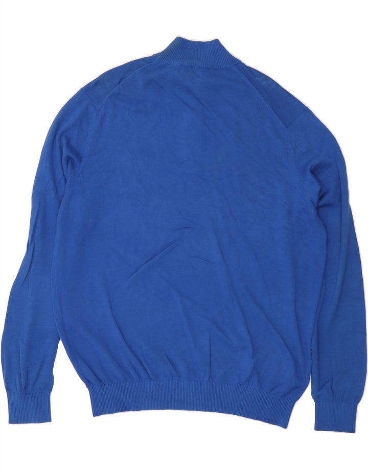 IZOD Mens Zip Neck Jumper Sweater XL Blue Cotton Vintage Izod and Second-Hand Izod from Messina Hembry 