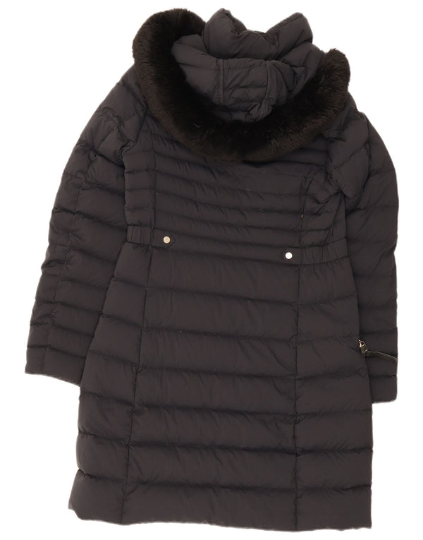 Женское стеганое пальто с капюшоном Tommy Hilfiger UK 12, средний черный, полиамид