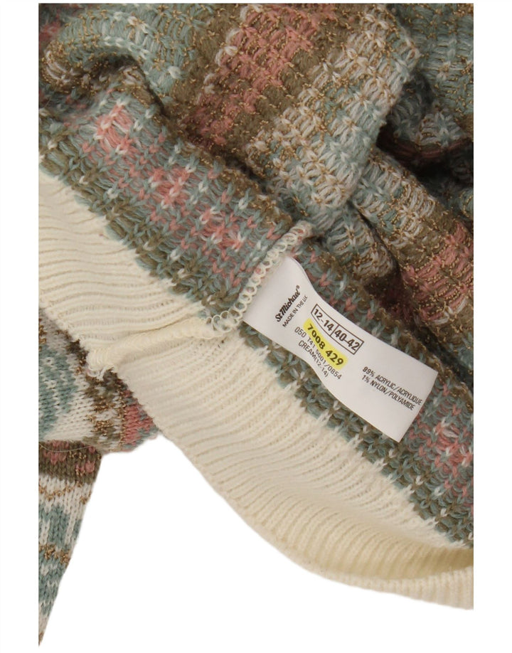 Женский кардиган St Michael, Великобритания, 12/14, средний зеленый цвет Fair Isle, акрил