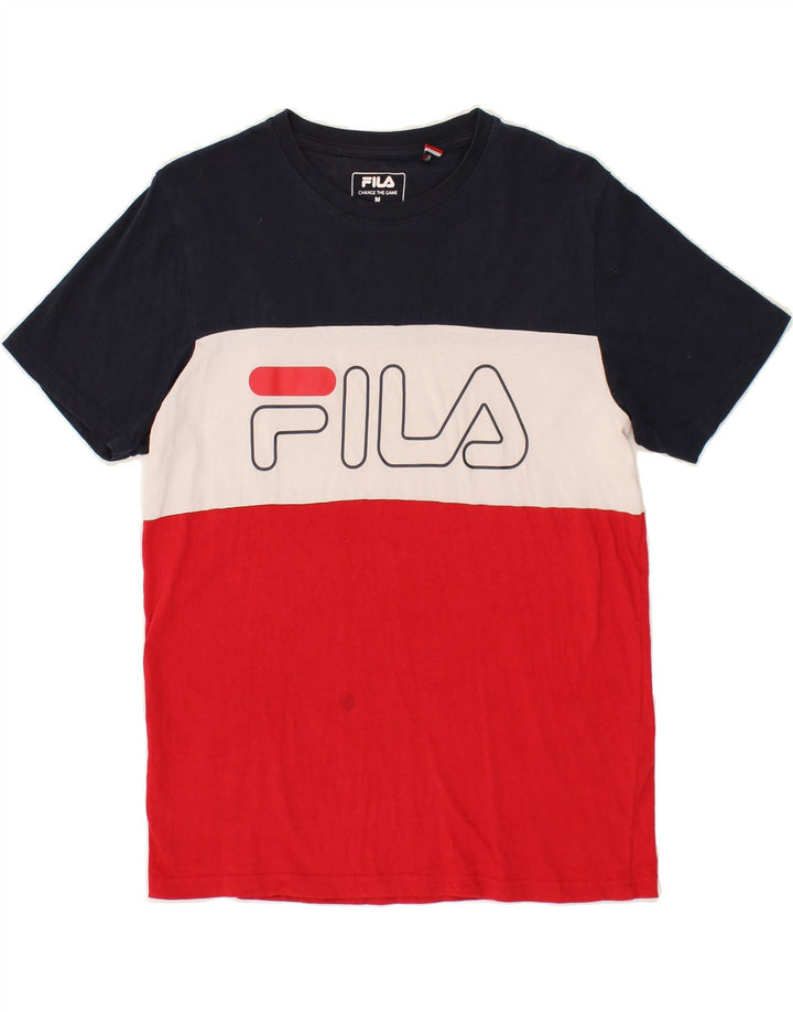 FILA Mens Graphic T-Shirt Top Medium Multicoloured Colourblock Cotton Vintage Fila and Second-Hand Fila from Messina Hembry 