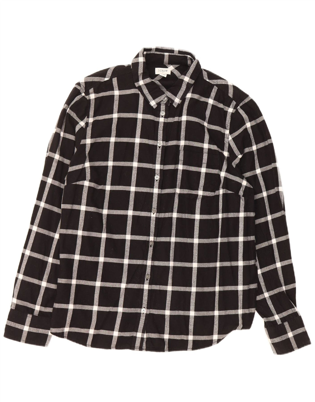 Женская фланелевая рубашка J. CREW UK 16, большая черная клетка, хлопок