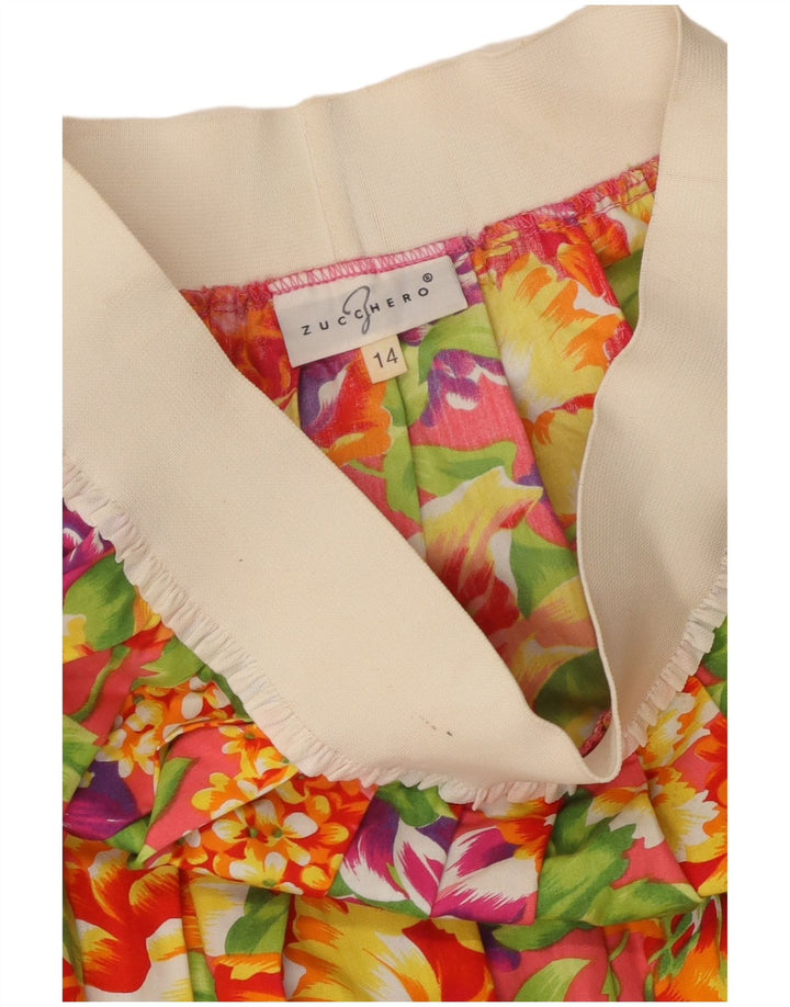Zucchero Женская плиссированная юбка UK 14 Medium W28 Разноцветный цветочный принт