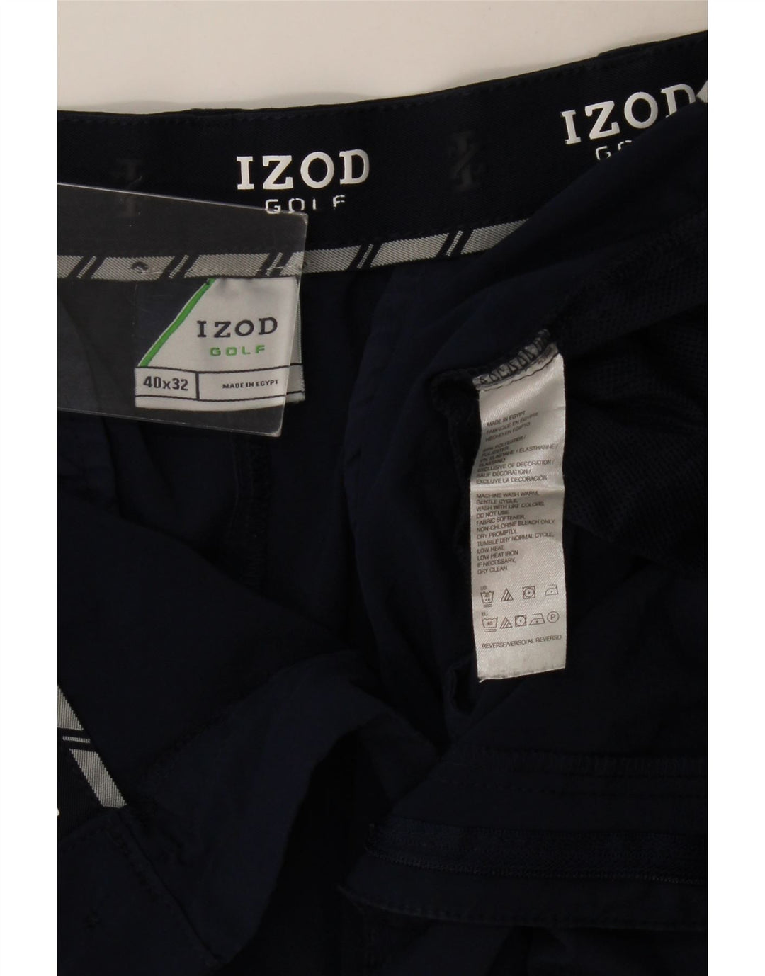 Мужские прямые брюки чинос Izod W40 L30 темно-синие из полиэстера