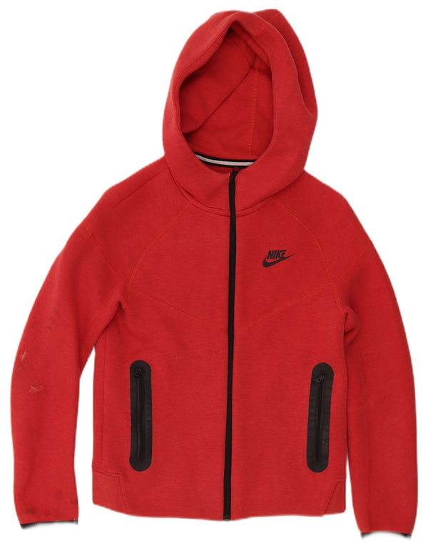 Свитер с капюшоном на молнии для мальчиков Nike, 10–11 лет, средний красный, хлопковый