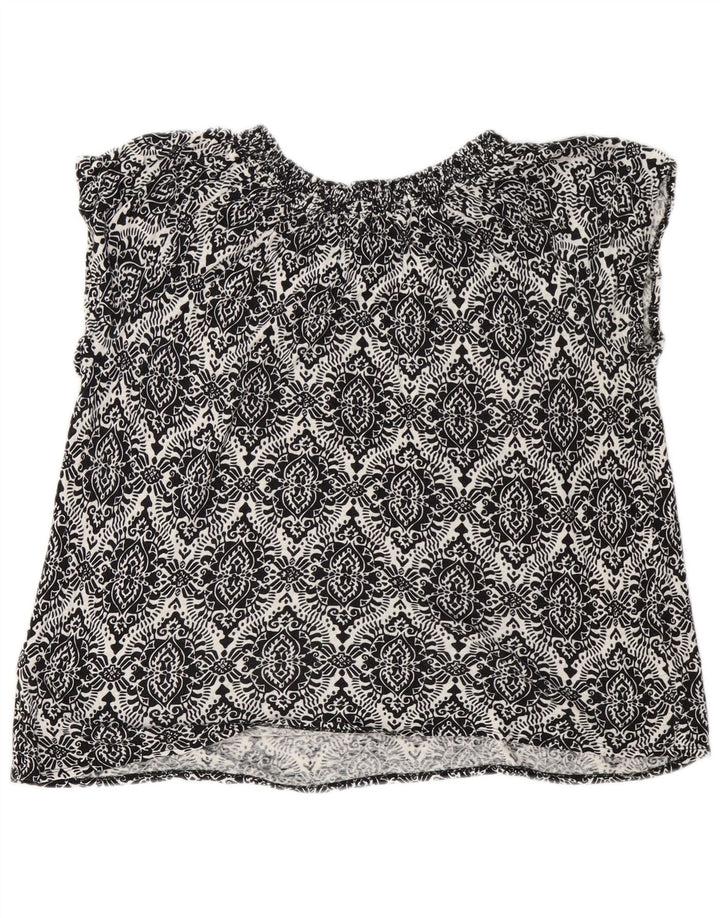 Женская блузка White Stuff UK 14, большой черный лен с узором пейсли