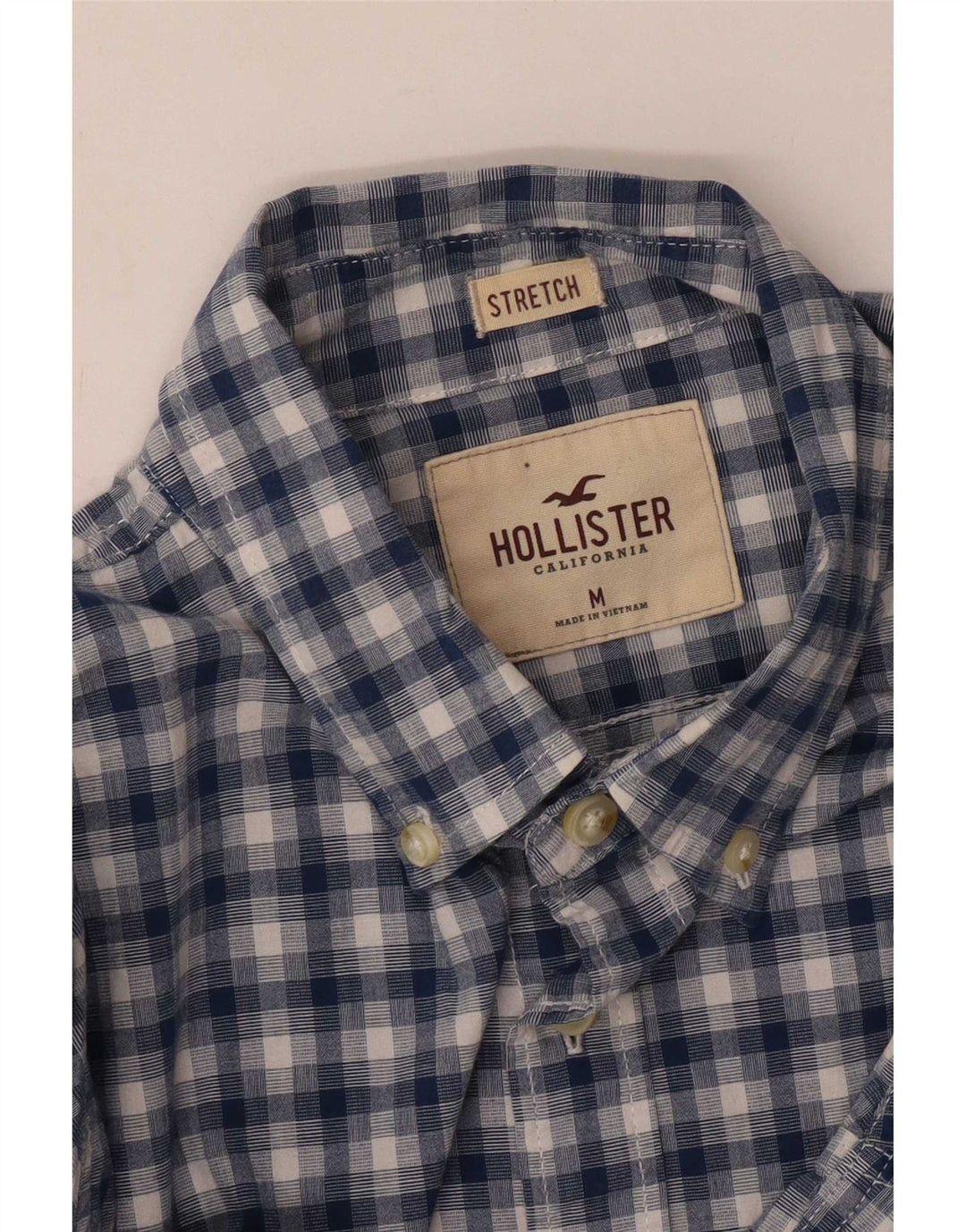 Мужская рубашка Hollister в синюю клетку среднего размера