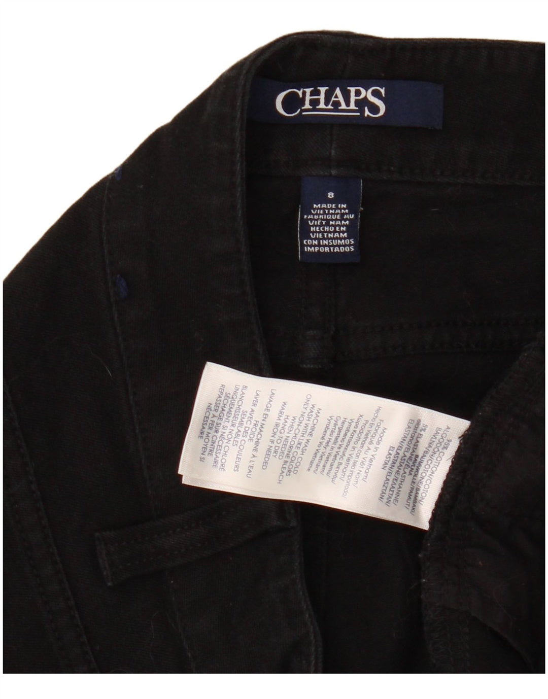 Женские прямые джинсы CHAPS US 8 Medium W32 L31, черный хлопок