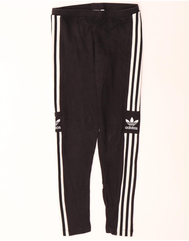 Женские леггинсы Adidas UK 12, средние черные хлопковые