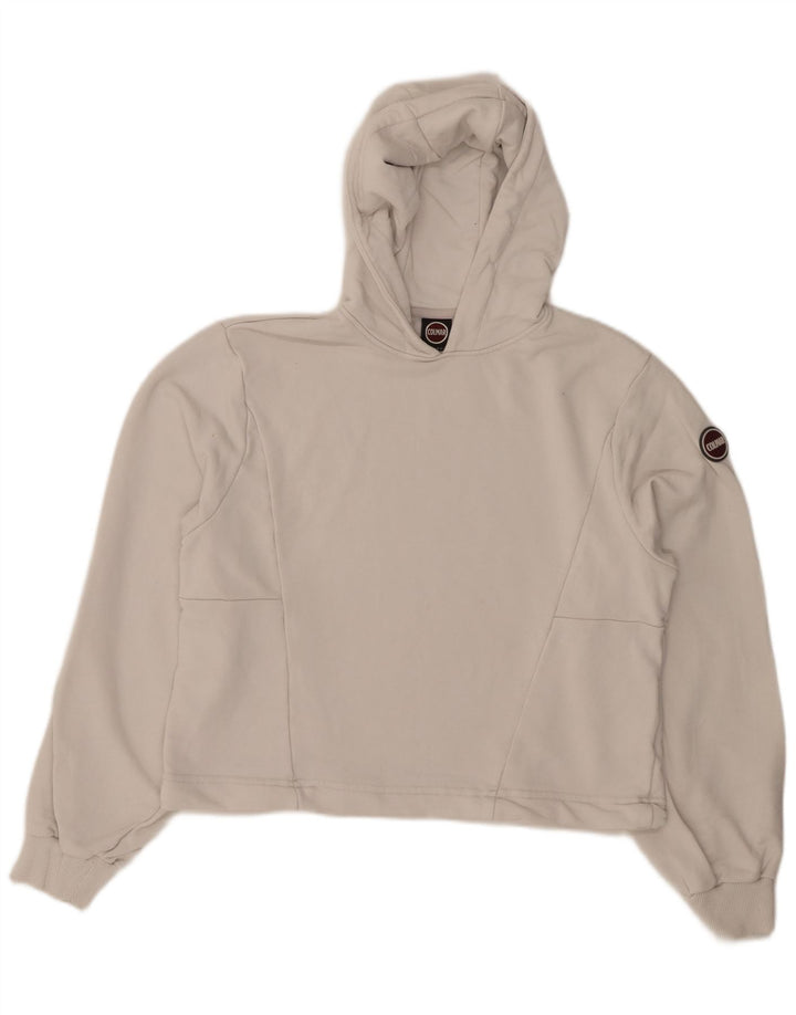 COLMAR Женский укороченный джемпер с капюшоном оверсайз UK 6 XS Белый хлопок