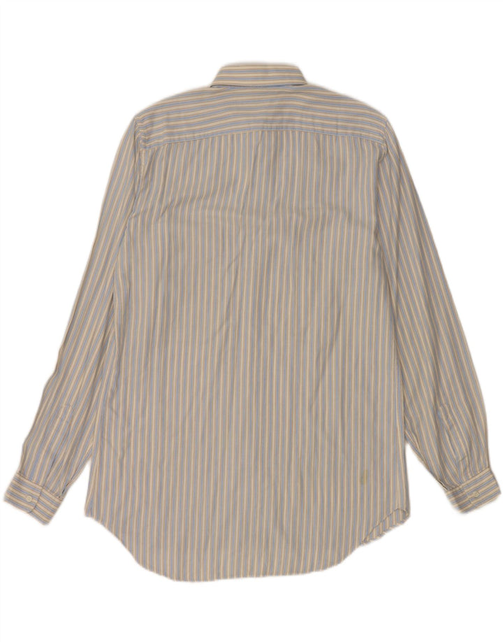 Рубашка мужская BORSALINO размер 39 15 1/2 средняя синяя в полоску