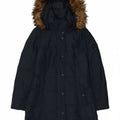 TOMMY HILFIGER Womens Hooded Padded Coat UK 10 Small Navy Blue Polyester