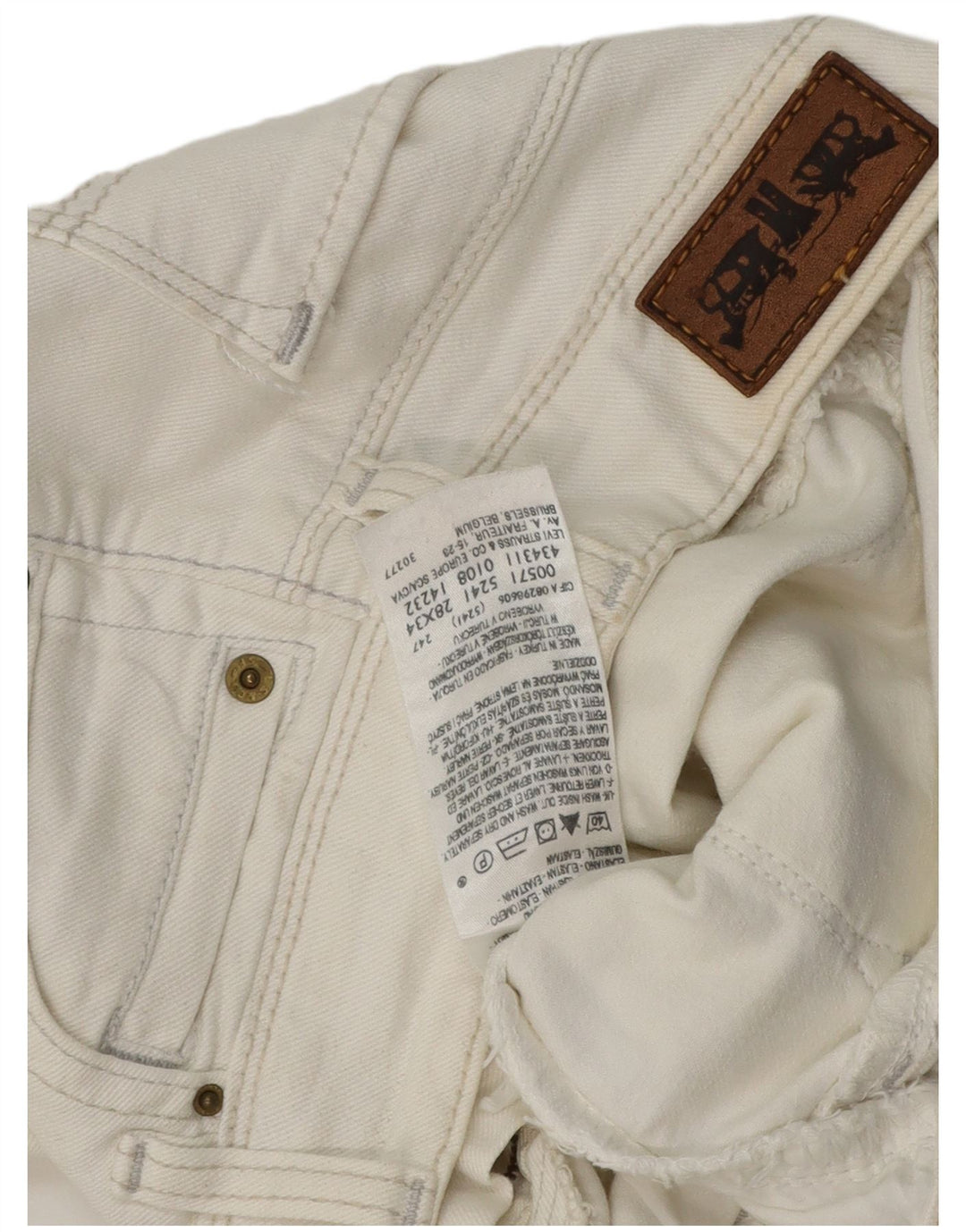 Женские узкие джинсы Levi's 571 W28 L30, белый хлопок