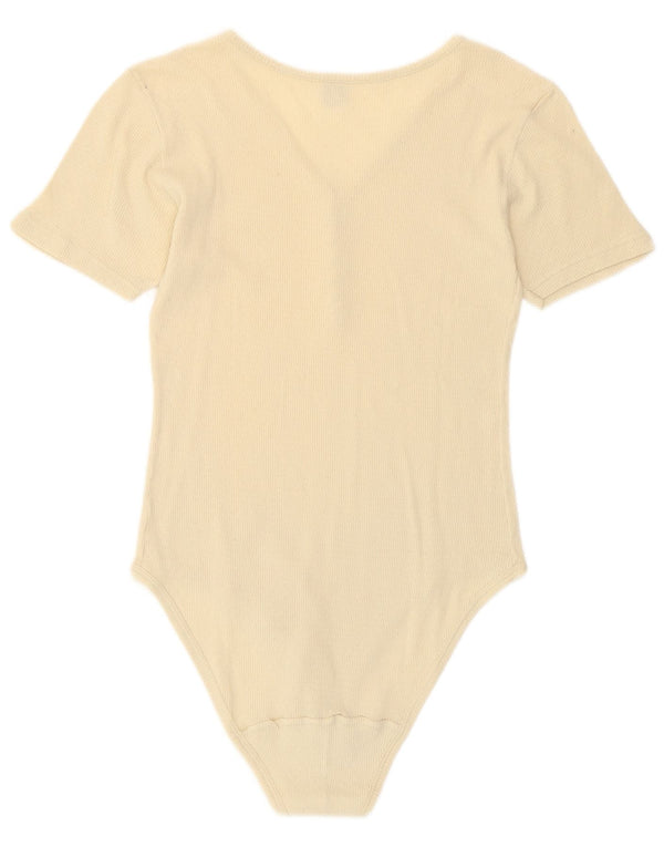 Винтажное женское боди UK 8, маленькое белое